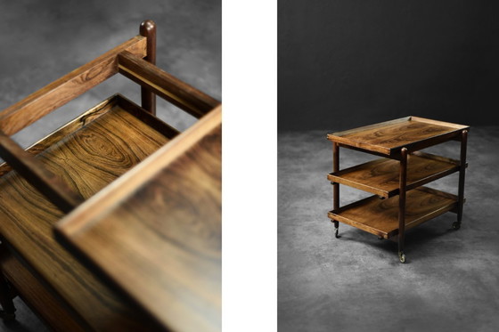 Image 1 of Chariot de service Ph23/2 en palissandre de Poul Hundevad, Mid Century Danish Modern, 1960s