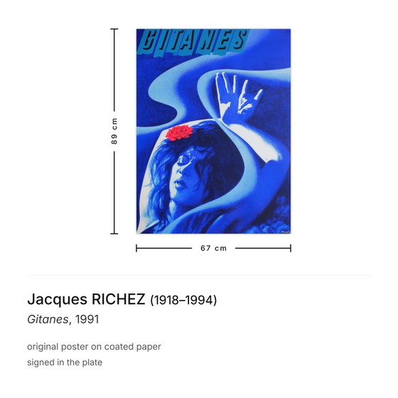 Image 1 of Manifesto di Jacques RICHEZ Gitanes 1991