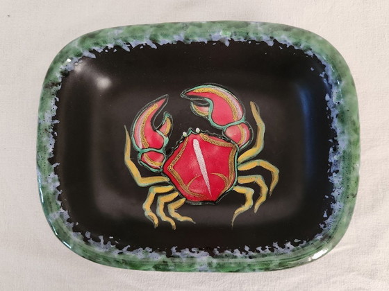 Image 1 of Vide poche signé Gabriel Fourmaintraux Desvres Années 50/60s Vintage