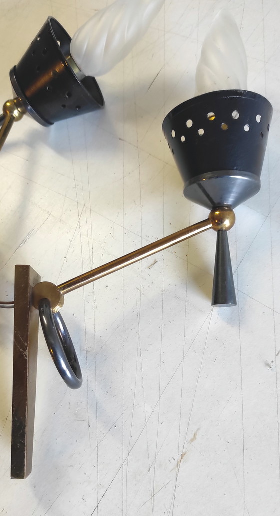 Image 1 of Applique da parete Lunel House in bronzo lucidato e verniciato - anni '50