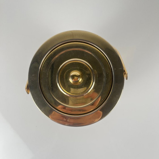Image 1 of Vintage plastic ice bucket with elm burl effect, 1970