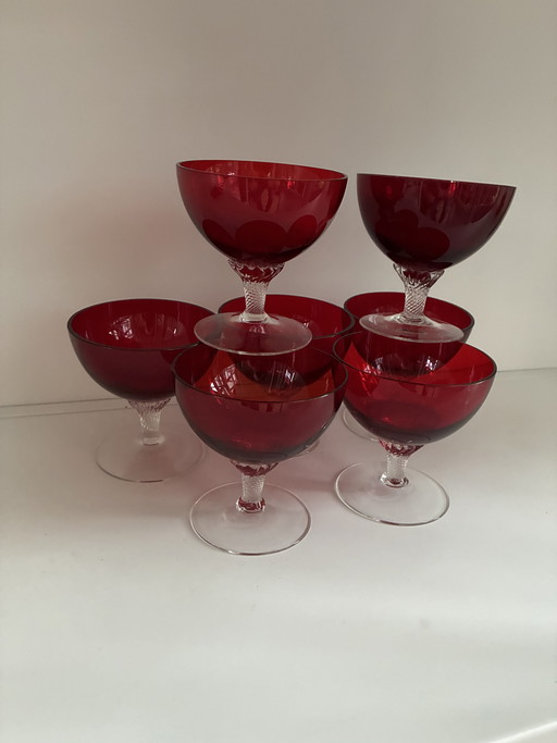 Mid Century George Borgfeldt champagne or dessert coupes set of 7