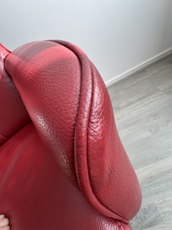 Image 1 of Zweifacher elektrischer Relaxsessel aus rotem Leder / wiederaufladbarer Stuhl