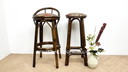 4x vintage rattan bamboo manou bar stools