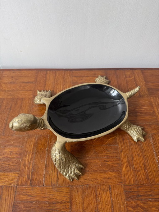 Gouden schildpad sieradenbakje