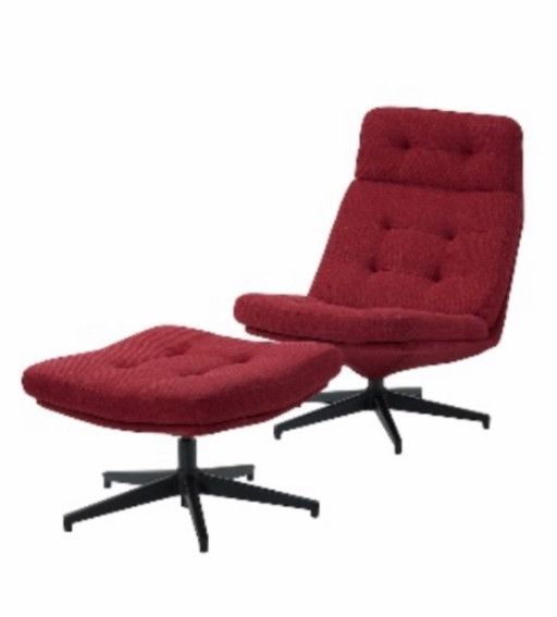 Mooie draaifauteuil met hocker van ikea
