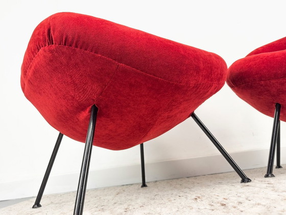 Fauteuils rouges de salon par Fritz Neth pour Correcta, années 1950, lot de 2 – Textile (photo 18 of 20)
