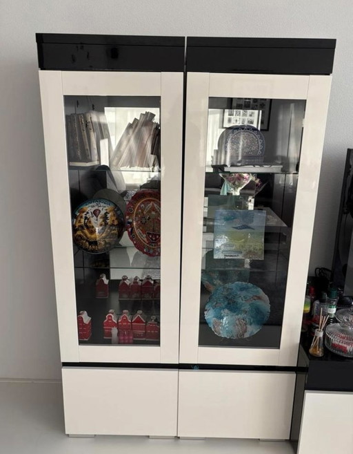 Elegante 4-delige Glazenkast set + Tv Meubel