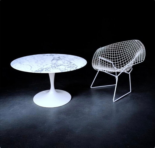 Rare 50cm h  x90cm diameter marmer Eero Saarinen Knoll International Tulip Lounge tafel