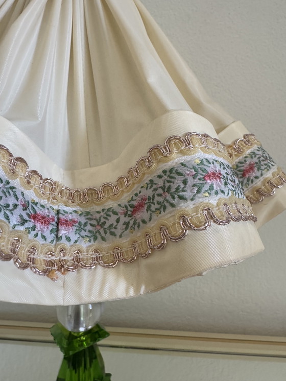 Image 1 of Art Deco emerald crystal lamp