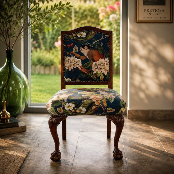 Fauteuils à griffes vintage - Tissu en velours exotique – Chaises & fauteuils, Velvet, Wood (photo 5 of 5)