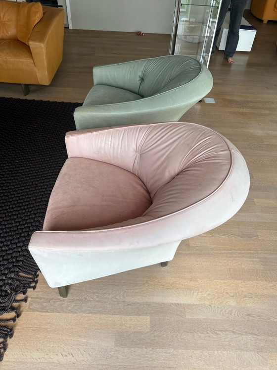 2x UNIQUE Montis Suite 90s design leather armchairs, Iron, Green (photo 5 of 10)