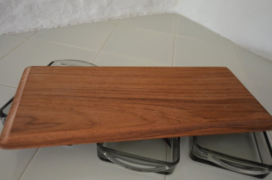 Set da portata in legno e vetro fumé, Accessori da tavola, Marrone, Vintage (foto 7 di 15)