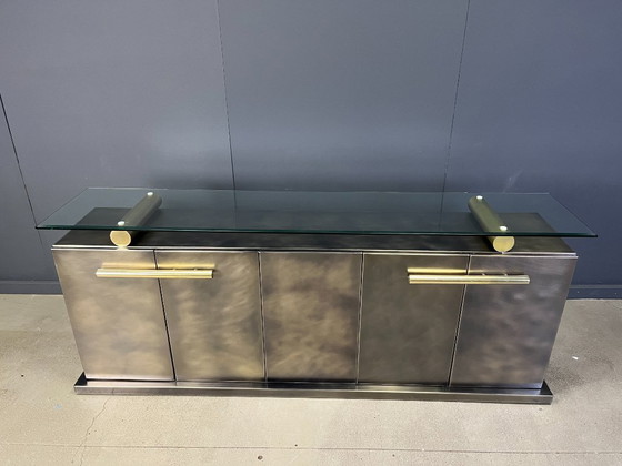 Image 1 of Crédence vintage en laiton de Belgochrom, années 1980