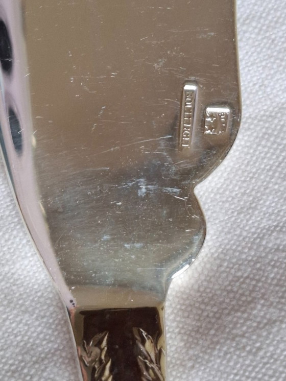 Image 1 of 6 couverts à poisson argentés art nouveau 'Chardons' orfèvre Boulenger