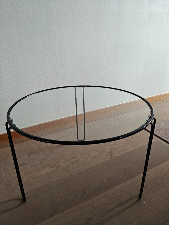 Image 1 of Set of vintage glass coffee tables / nesting tables – Italian design