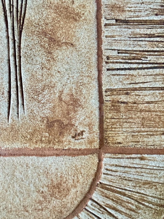 Image 1 of Herbarium coffee table in ceramic and solid wood, signed