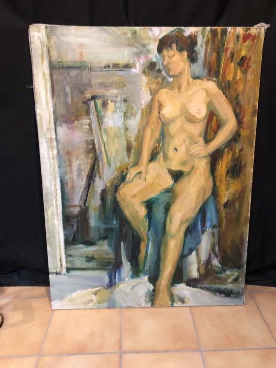 Image 1 of Kazuko Toyokawa (1919–1997) – Desnudo femenino de gran tamaño – Óleo sobre lienzo