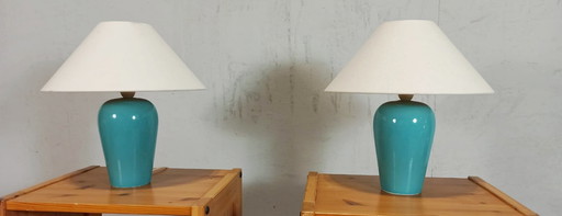 2 x lampade da tavolo classiche, turchese