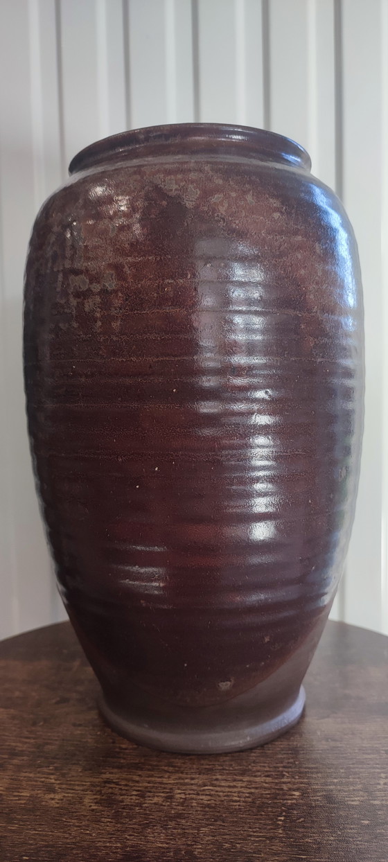 Image 1 of Grand vase en grès signé Hassan Domjean