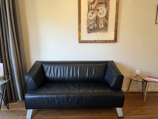 2 x Rolf Benz Model 2300 2-Zits Bank Zwart Leer