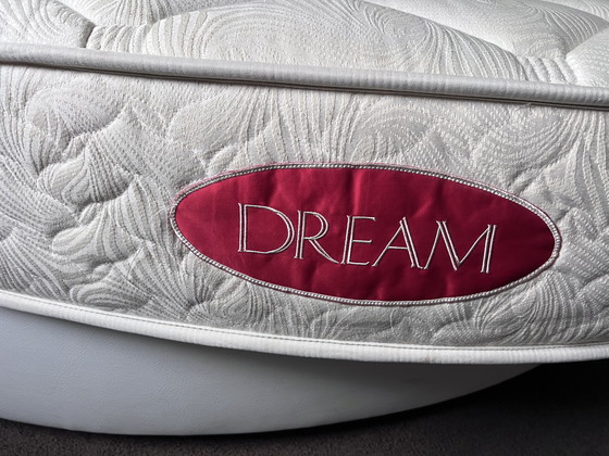 Image 1 of Letto rotondo di design 220 cm – similpelle bianca – materasso di lusso