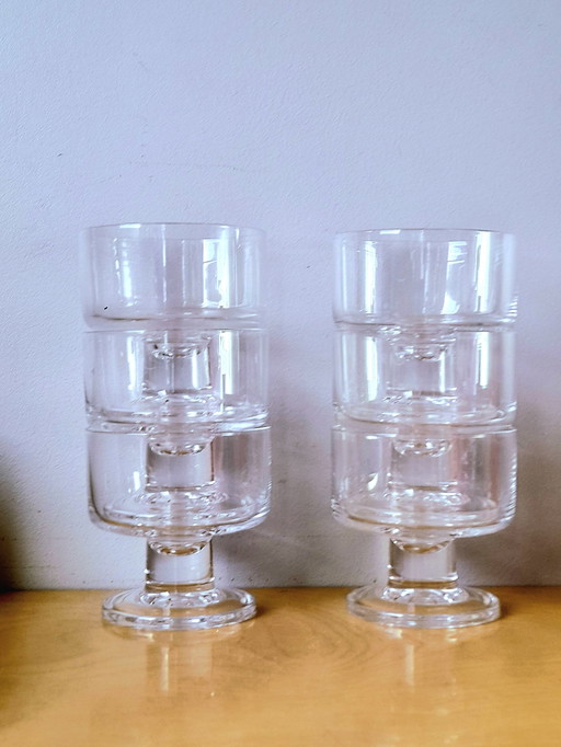 Juego de 6 cuencos de cristal Art Déco