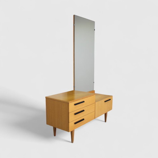 Vintage dressing table, cabinet with mirror - 1950s/60s