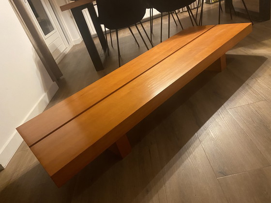 Image 1 of 80S Japanese Low Wood Veneered Coffee Table Coffee Table