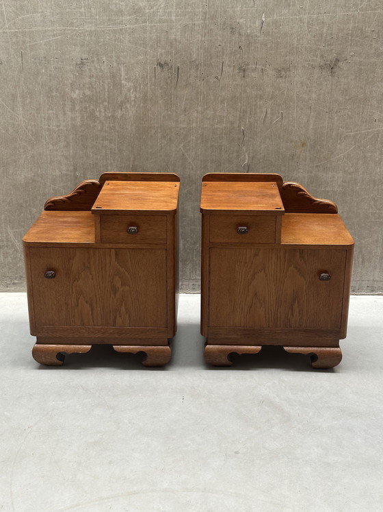 Image 1 of Juego de 2 mesitas de noche Art Déco / Art Nouveau