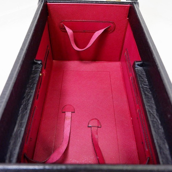Image 1 of Beauty Case Vintage en Cuir Noir, Pascal Morabito - Années 1980