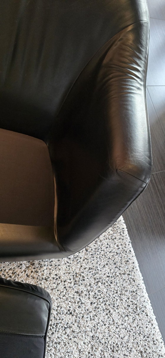 Image 1 of 2x Gerard Van Den Berg Sedeo Chaise en cuir noir Fauteuil design