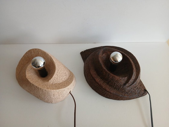 Image 1 of Keramieken Brutalist wandlampen van Chamotte Klei 