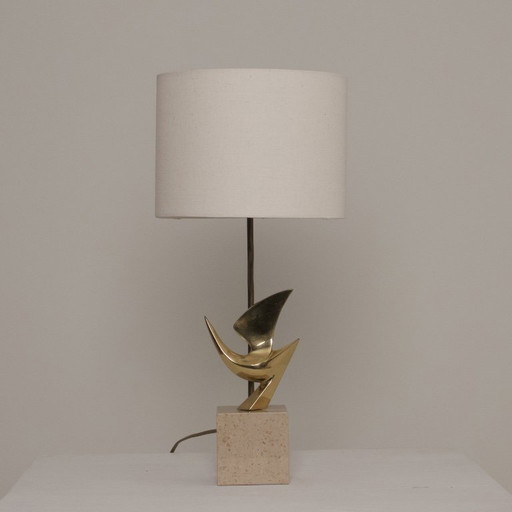 Lussuosa lampada da tavolo vintage scultorea francese di Philippe Jean