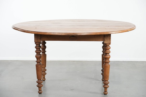 Image 1 of Antico tavolo da pranzo inglese con orecchie pendenti in noce