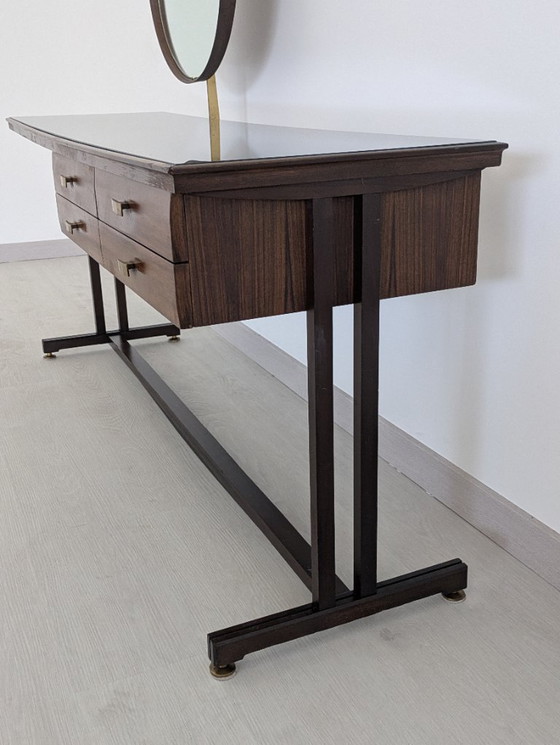 Image 1 of Dassi - Vittorio Dassi - Service table - Crystal, Wood, Brass - Dressing table with mirror