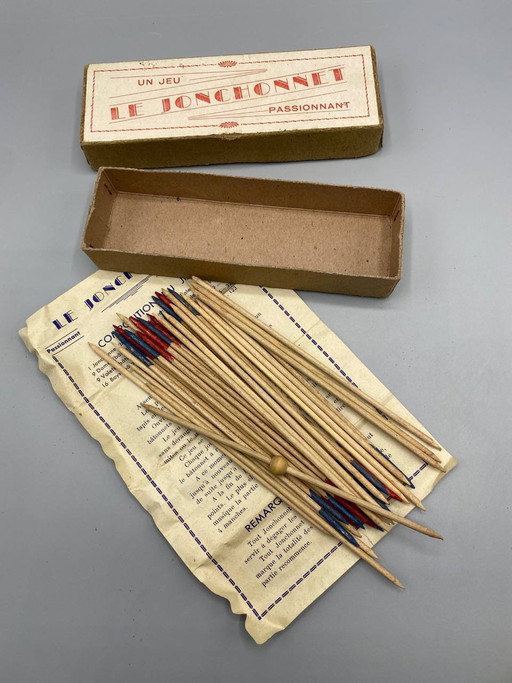 Vintage game "Le Jonchonnet" – Traditional game of skill with its rules – Circa – decoratieve objecten, Wood, Art Deco