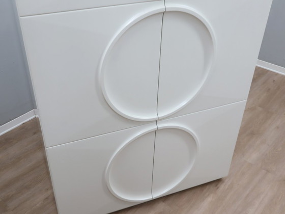 Image 1 of Italiaanse Space Age kledingkast wit gelakt F.lli Proserpio jaren 60