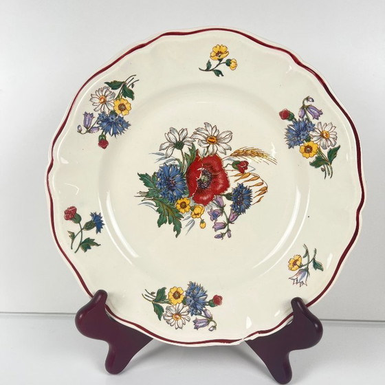 Image 1 of Set de 4 assiettes plates "Agreste", Sarreguemines, première moitié du XXeme s.