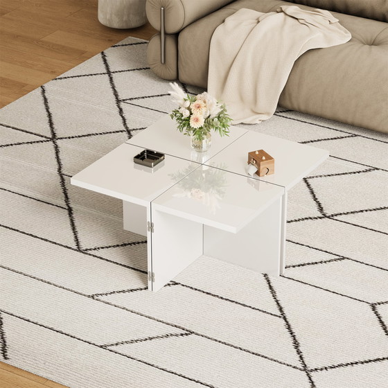 Image 1 of Urban Meuble White Glossy square coffee table, table top with free combination UVVEDS