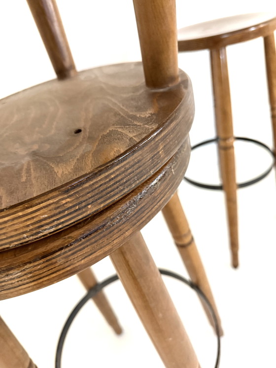 Image 1 of Set of 6 Brutalist bar stools '60