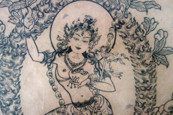 Incisione divinità buddista in danza – Litografie e stampe, Altro, Legno (photo 3 of 9)