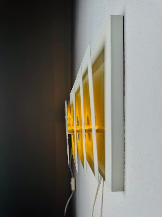 Geometric Square Layered Wall Lamps by Unknown Designer, The Netherlands, 1960s – Wall lights, Aluminium (photo 6 of 8)