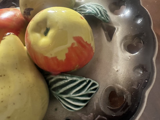 Image 1 of Vintage assiette Barbotine en ajourée