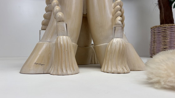 Image 1 of Italian Design Sergio Longoni Vintage Dining Table Glass Top