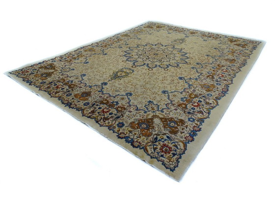 Image 1 of Exklusiver, halb antiker XXL-Keshan-Teppich – 428 x 318 cm – handgeknüpfter Perserteppich
