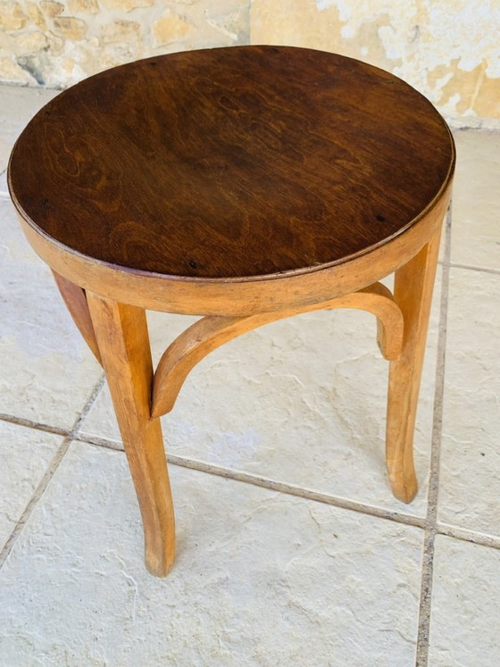 Sgabello vintage in legno curvato di Baumann, circa anni '50 – Sgabelli (photo 17 of 21)