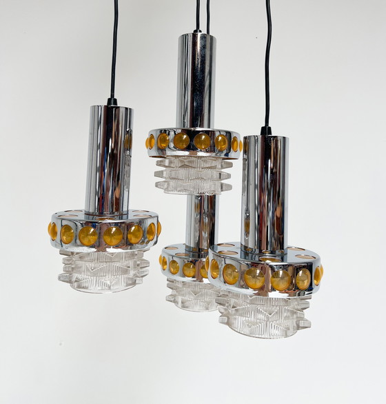 Image 1 of Massive Cascade chandelier with 4 lights, 1970s