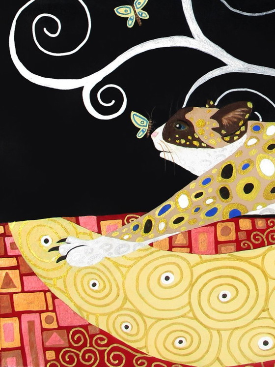 Image 1 of (El gato está) Caminando bajo el sol (dibujo a mano)