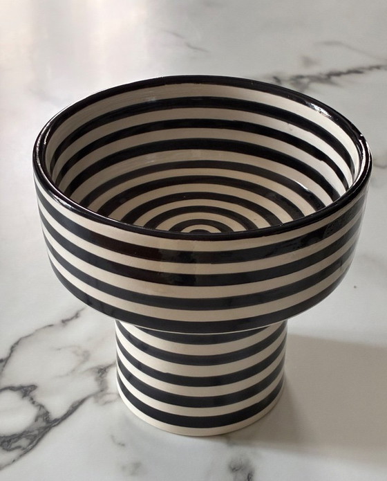 Image 1 of Marokkaanse gestreepte keramische kom of vaas